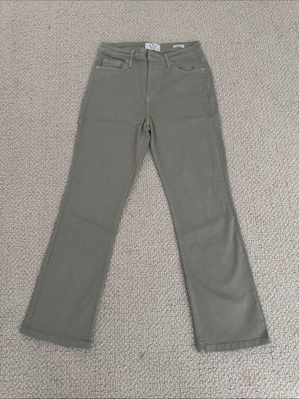 High-Rise Olive Flare Jeans by